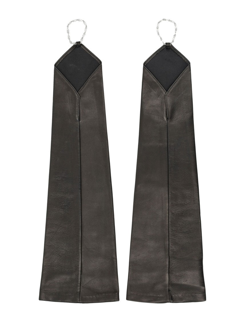 Our Legacy Long Dark Leather Opera Gloves