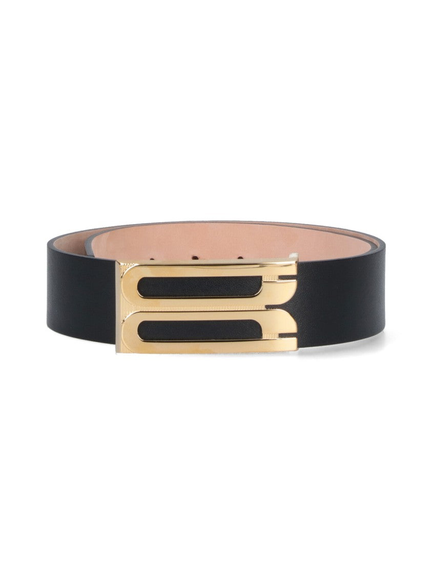 Victoria Beckham Adjustable Black Leather Belt