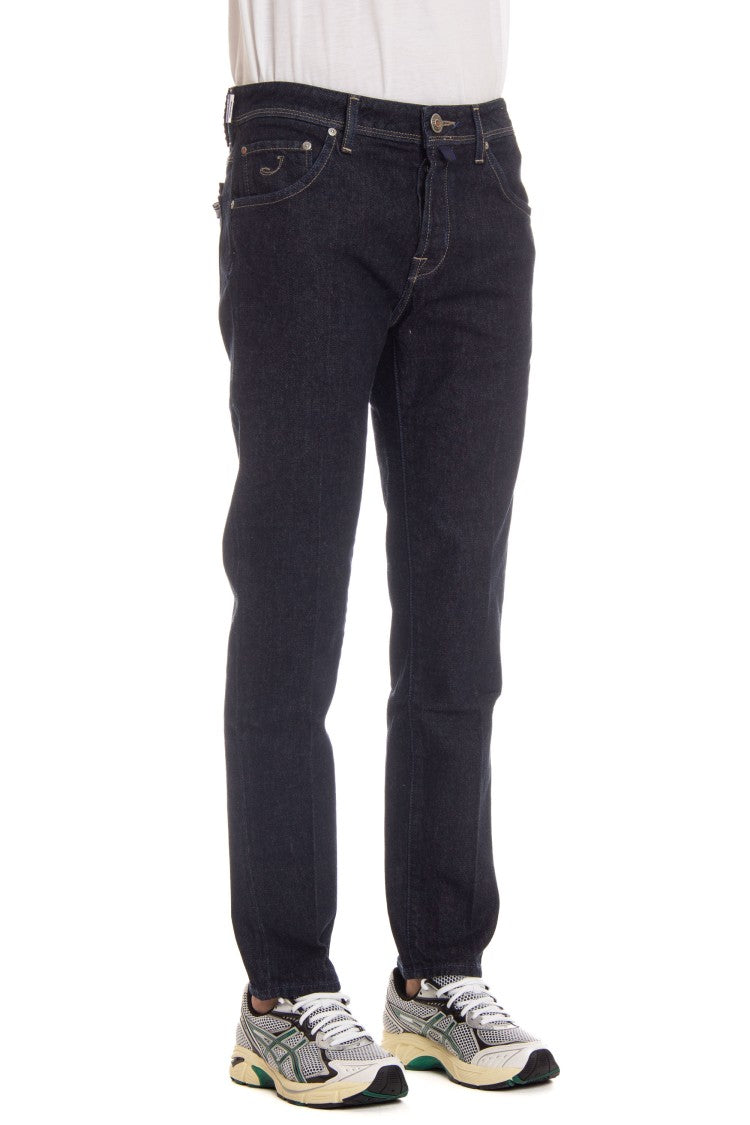 Jacob Cohen Dark Wash Cavallino & Ambre Label Jeans
