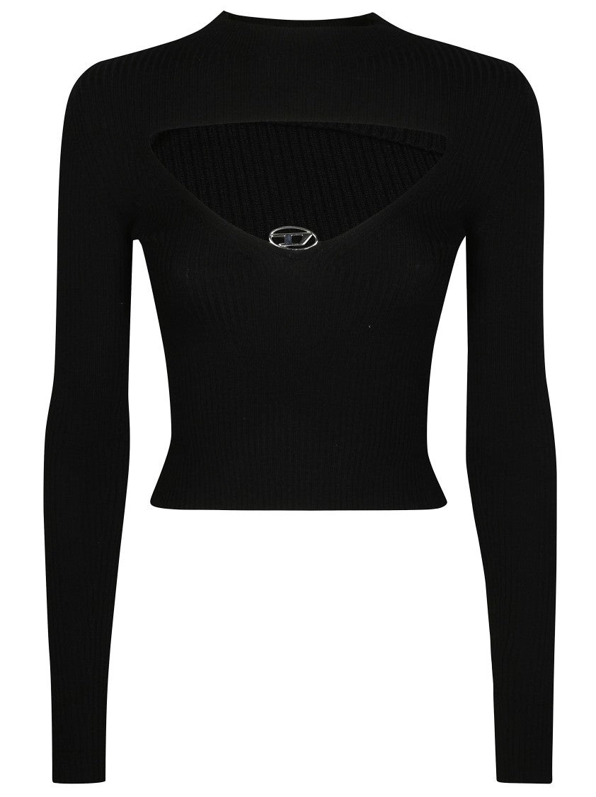 Diesel Fitted Ribbed Knit Top With Cut-Out Detail