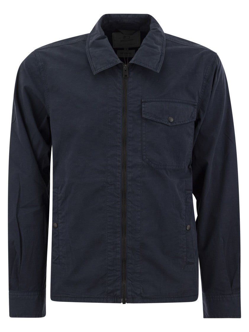 Woolrich Garment-Dyed Shirt Jacket In Pure Cotton