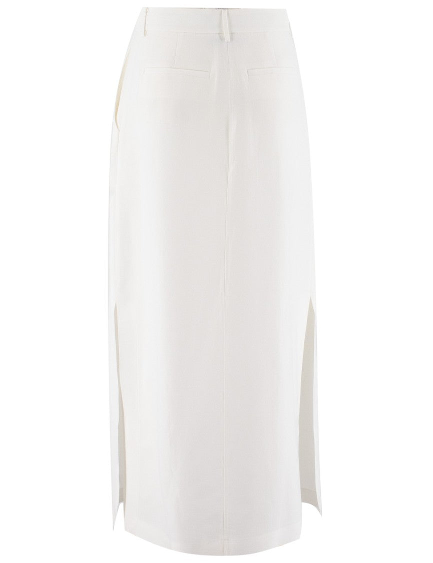 Antonelli White Midi Skirt With Side Slits