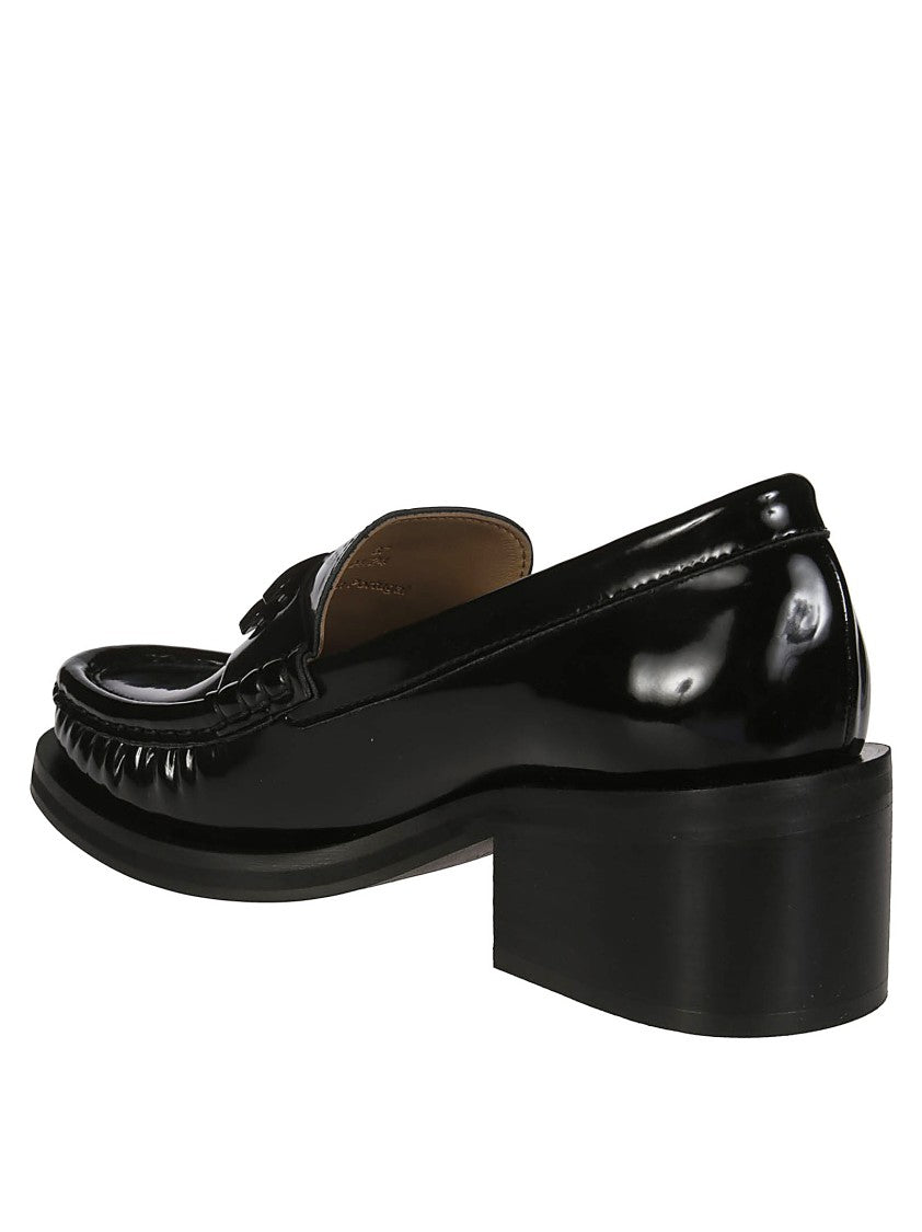 Ganni Medium-Heeled Leather Moccasin