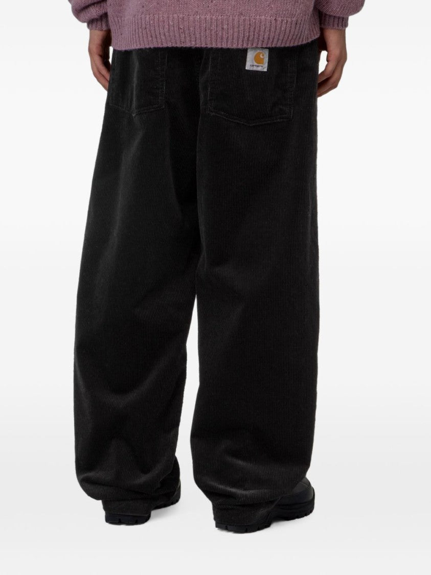 Carhartt Wip Black Loose-Fit Corduroy Five-Pocket Pants