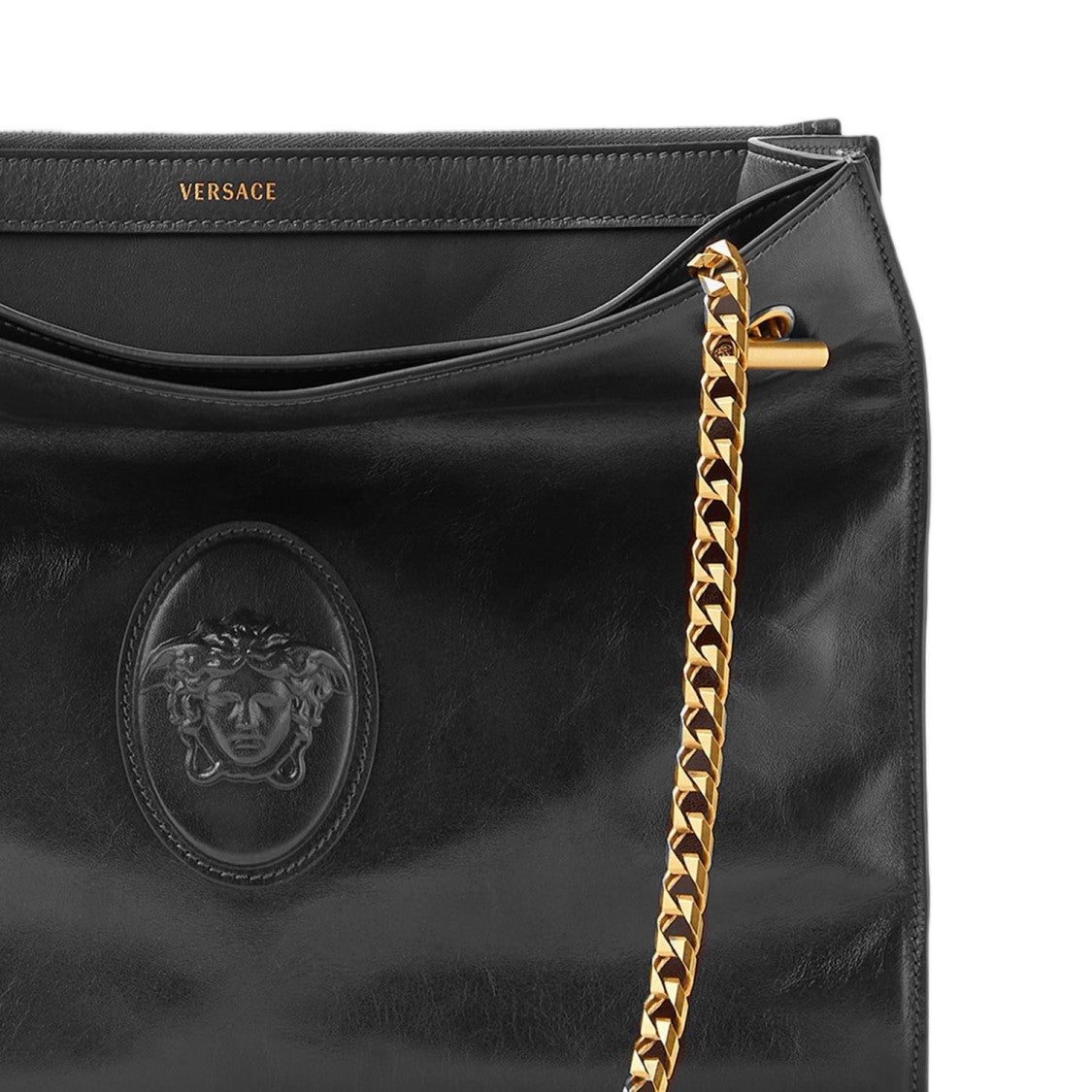 Versace Cabine Leather Shoulder Bag