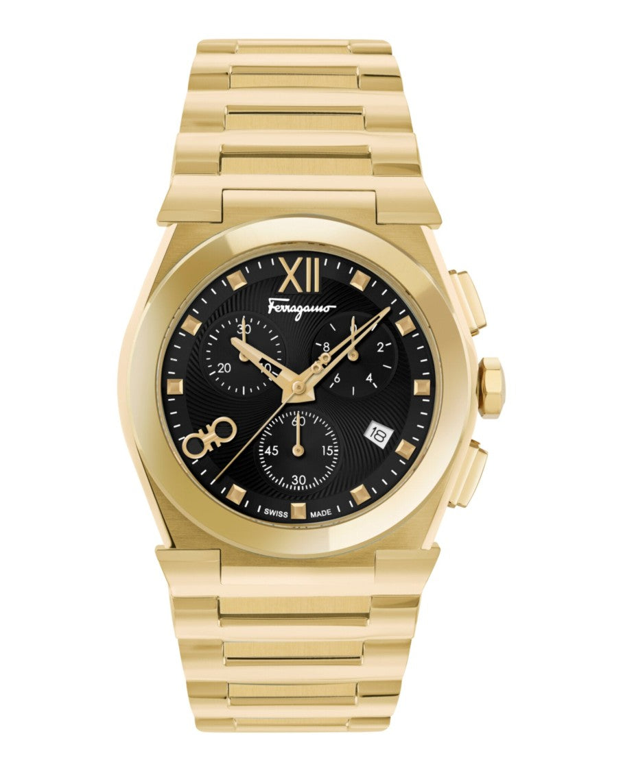 Ferragamo Vega Chrono Gold Stainless Steel Watch