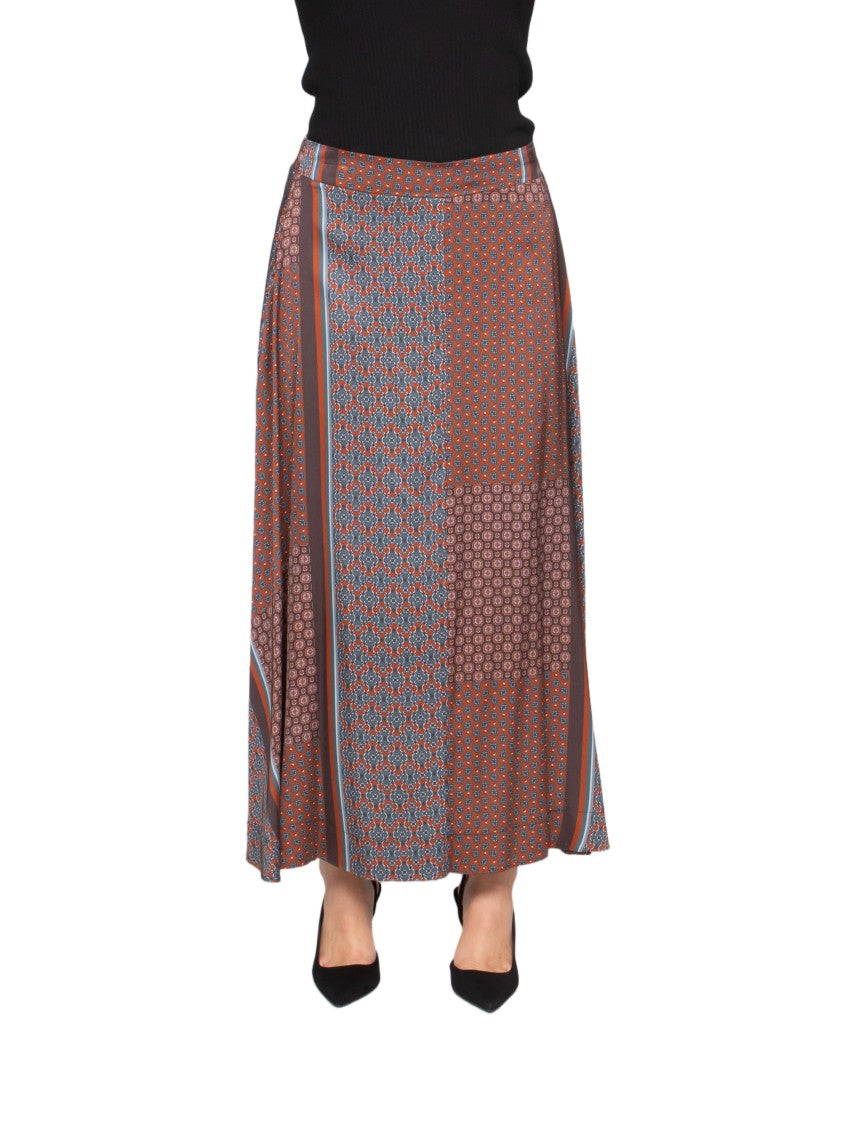 Oblò Patchwork Flowing Maxi Skirt