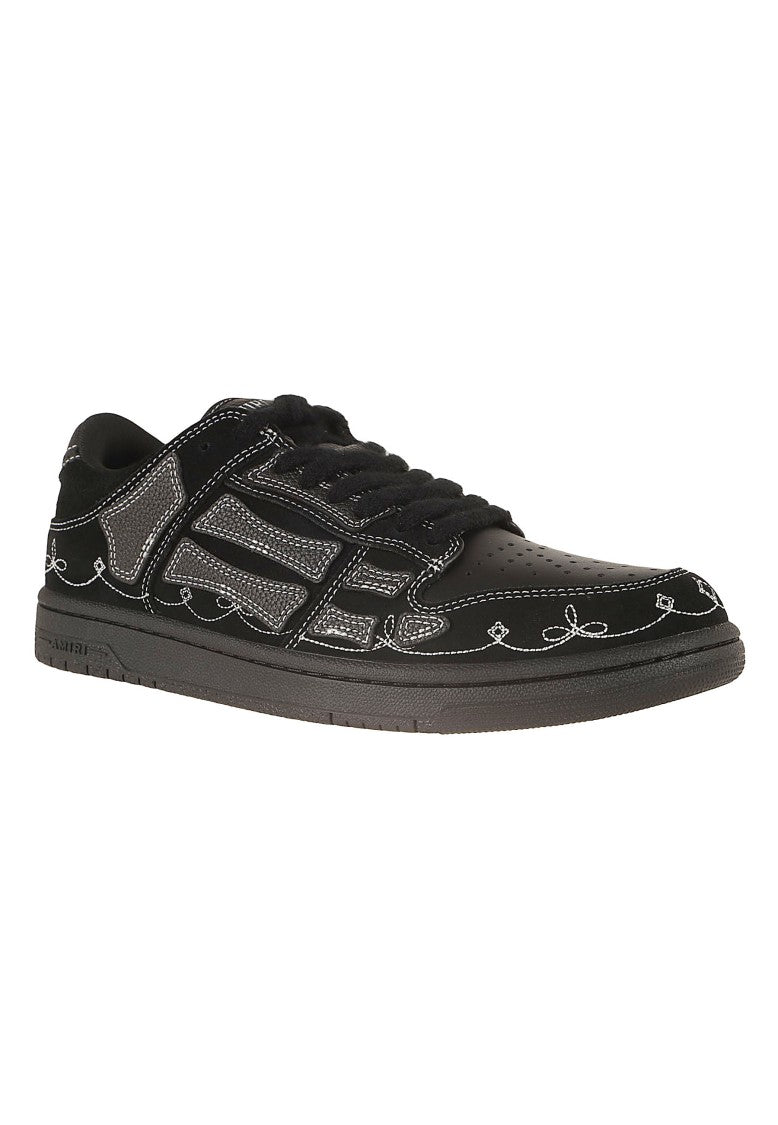Amiri Western Skel Top Low Leather Bone Sneakers