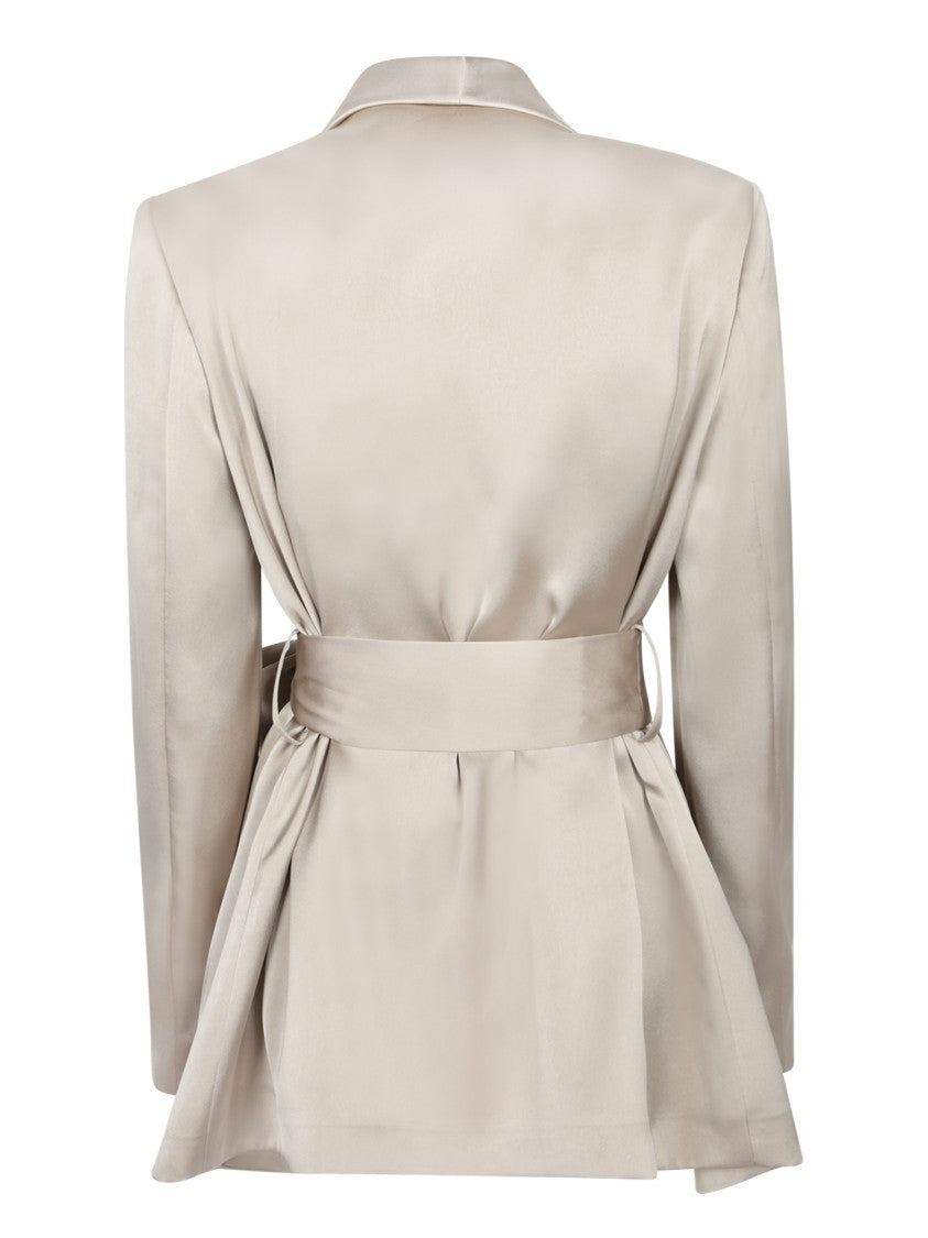 Blanca Vita Refined Wrap Cut Satin Jacket