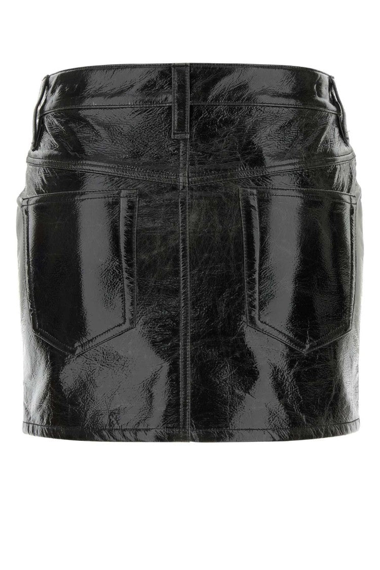 Isabel Marant Slate Synthetic Leather Laviana Mini Skirt