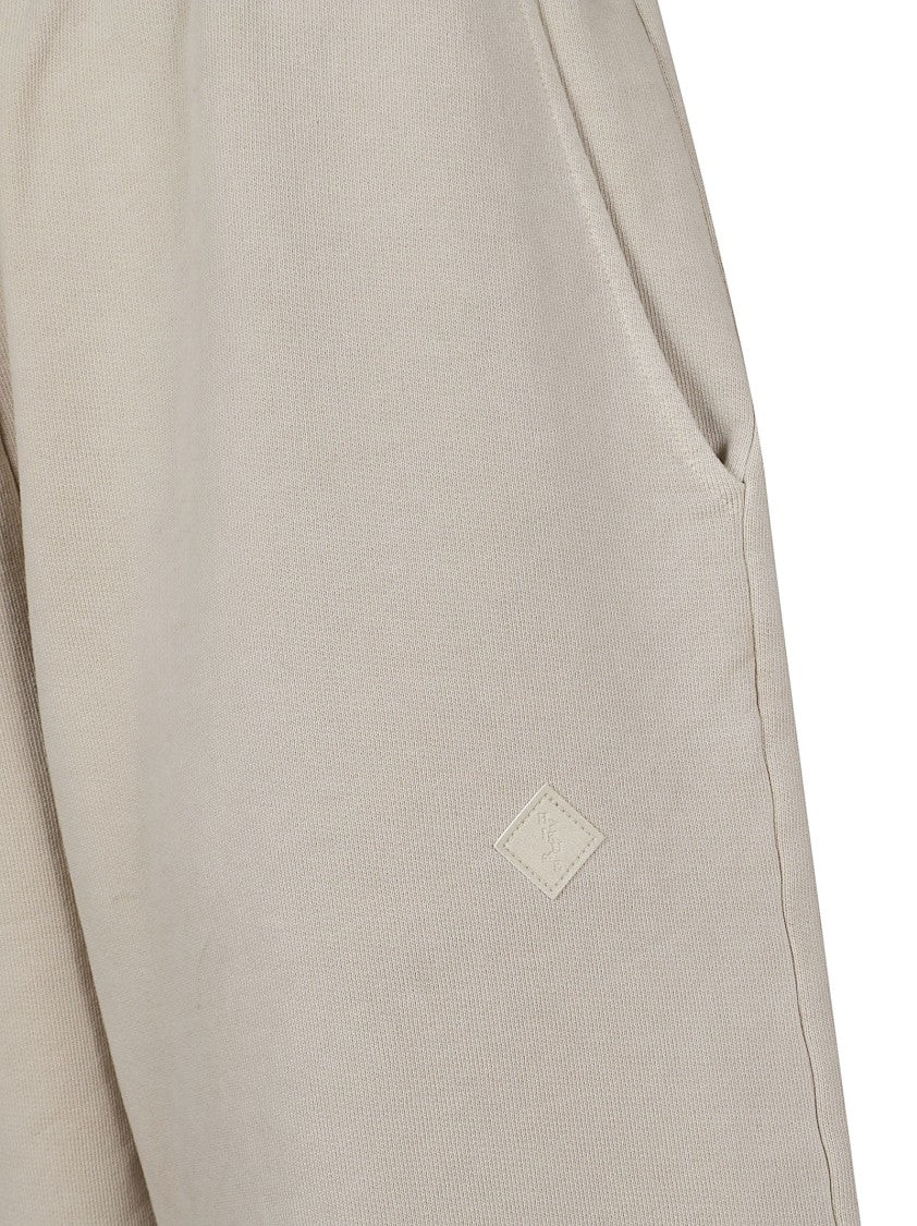 Haikure Beige Wide-Leg Pants With Elastic Waistband And Logo Detail