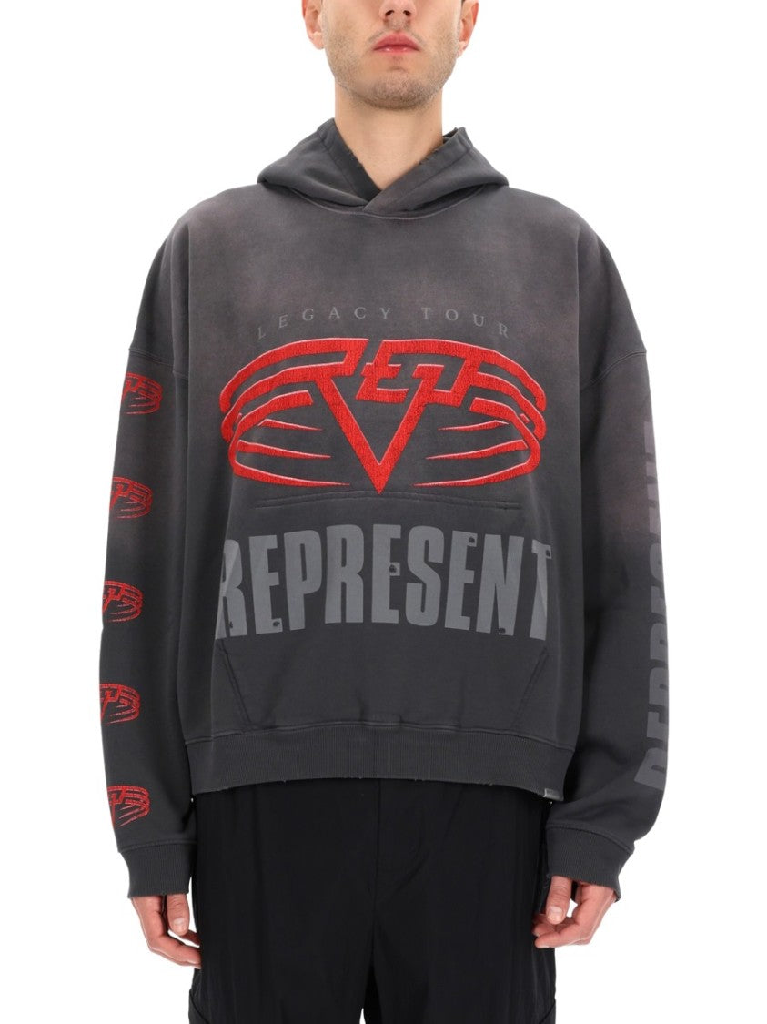 Represent Washed Black Living Legacy Oversized Sweatshirt