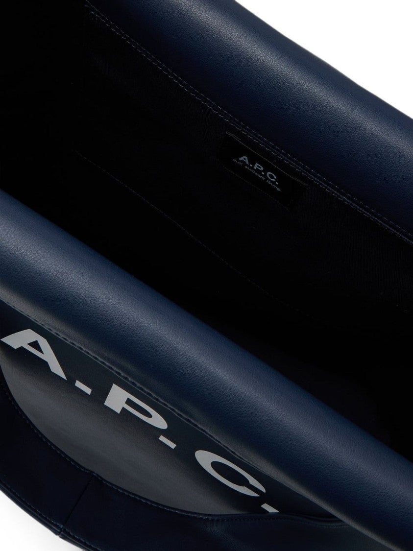 A.P.C. Navy Blue Ninon Dual Handles Tote Bag