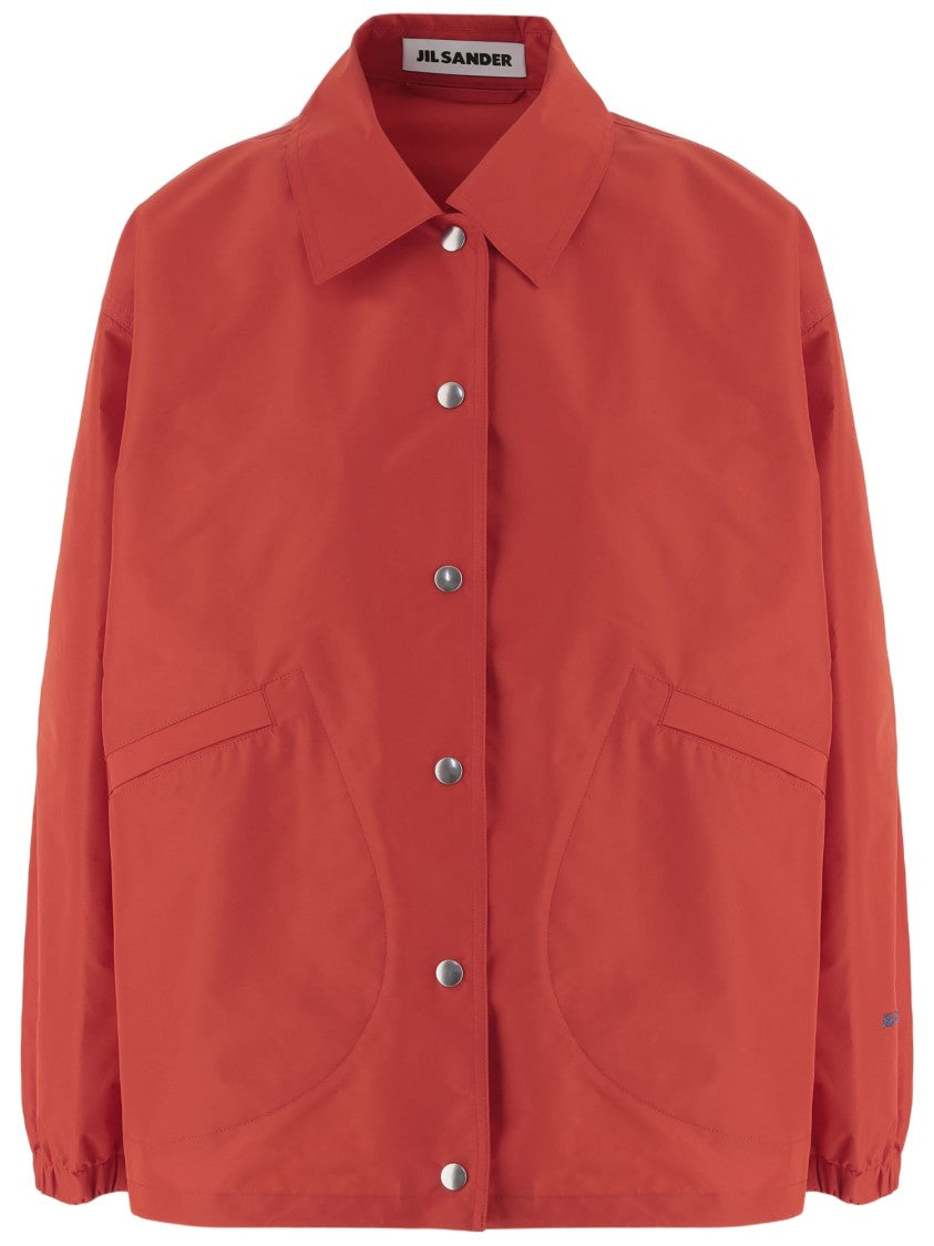 Jil Sander Nylon Jacket With Classic Collar And Logo Detail