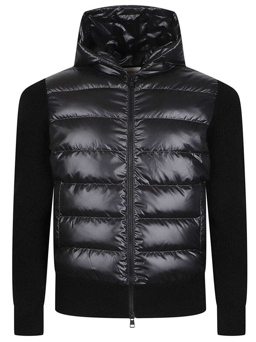 Moncler Quilted Hooded Tricot Cardigan