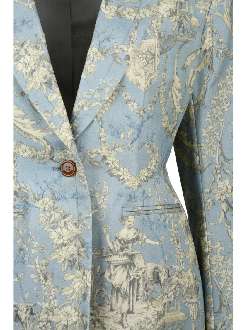 Vivienne Westwood Light Blue Cotton Shawl Blazer