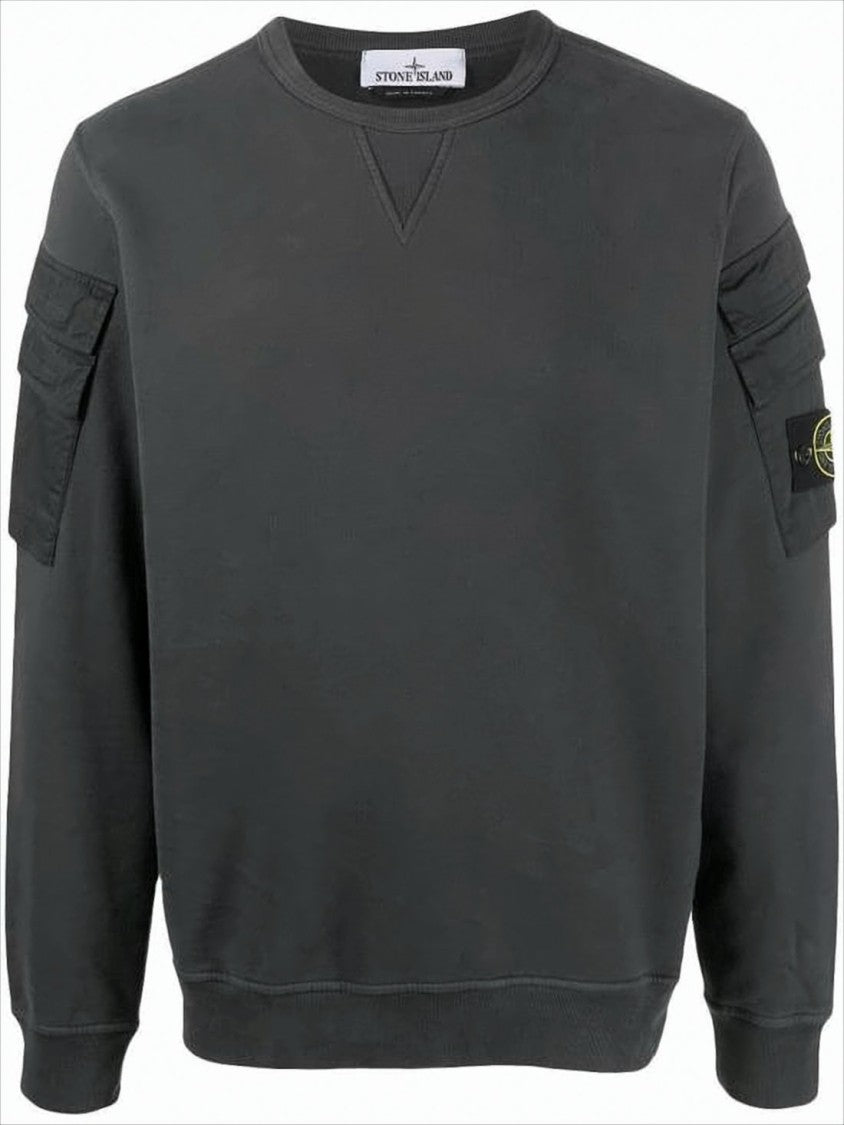 Stone Island Relaxed Fit Long-Sleeve Sweatshirt With Compass Logo Patches