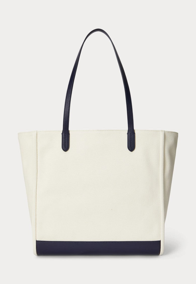 Lauren Ralph Lauren Khaki Beige Cmryn Large Cotton Tote