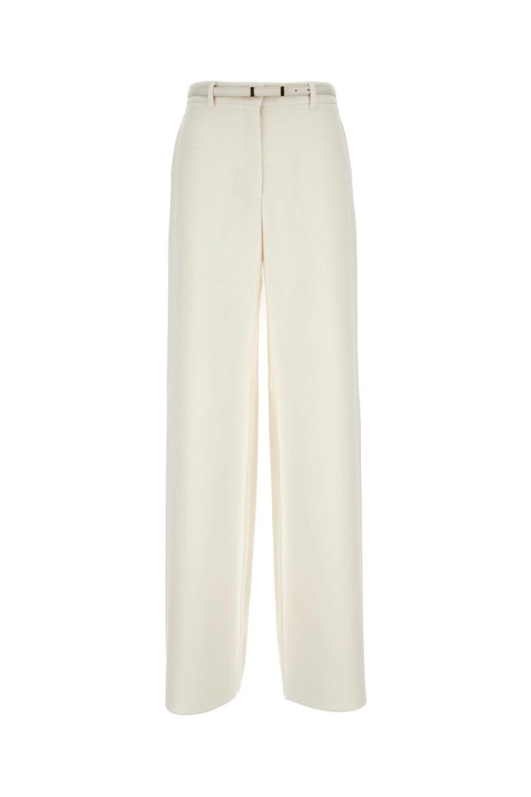 Max Mara Wide Leg Trousers With Leather Belt