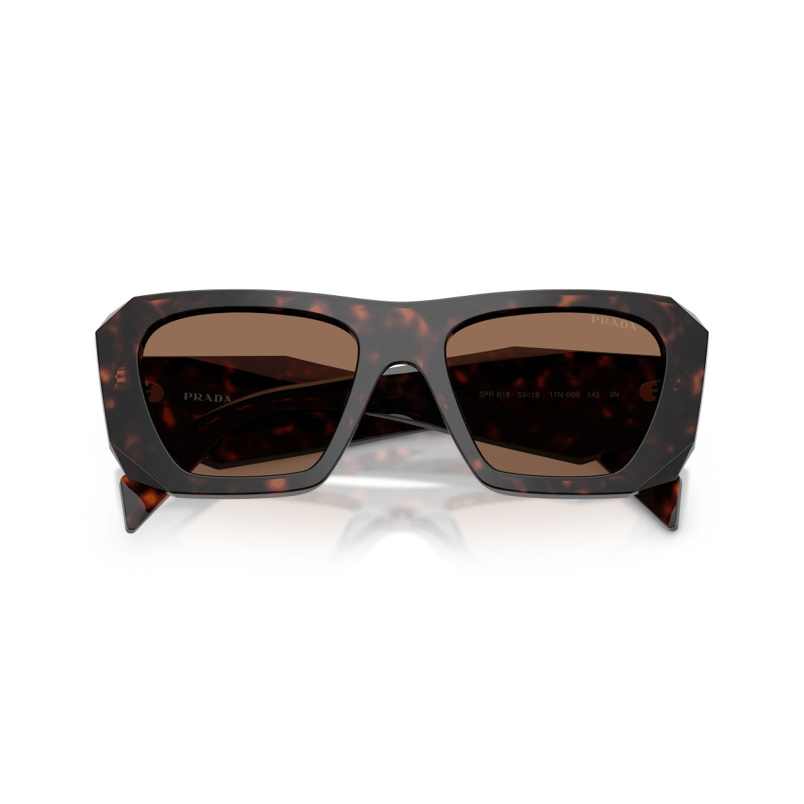 Prada 0Pr B18s Oversized Geometric Frame Tortoiseshell Acetate Sunglasses