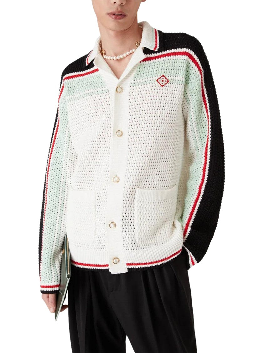 Casablanca Faux Crochet Black Shirt With Intricate Texture