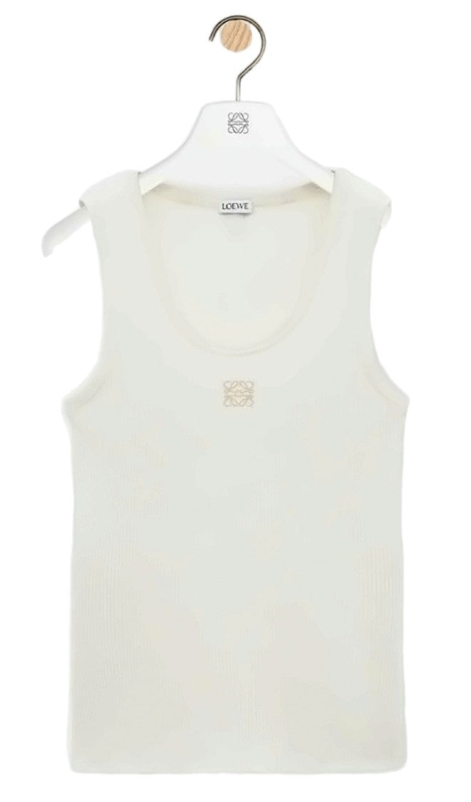 Loewe Sleeveless Silk Tank Top With Ribbed Texture