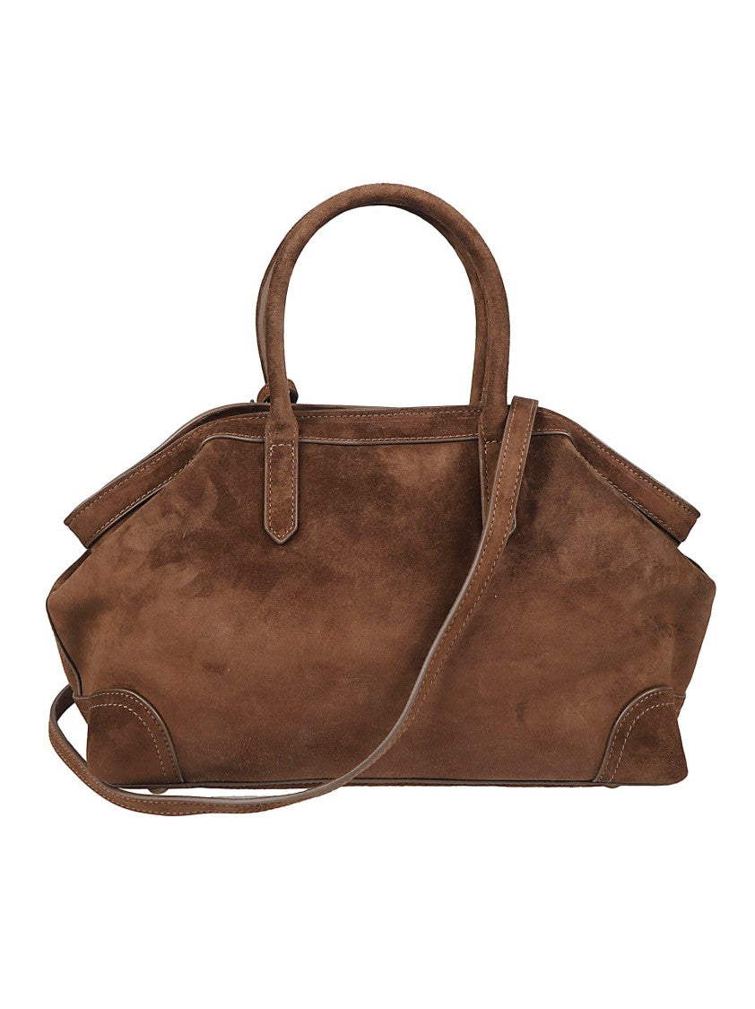 Ash Brown Justine Structured Sheepskin Shoulder Bag