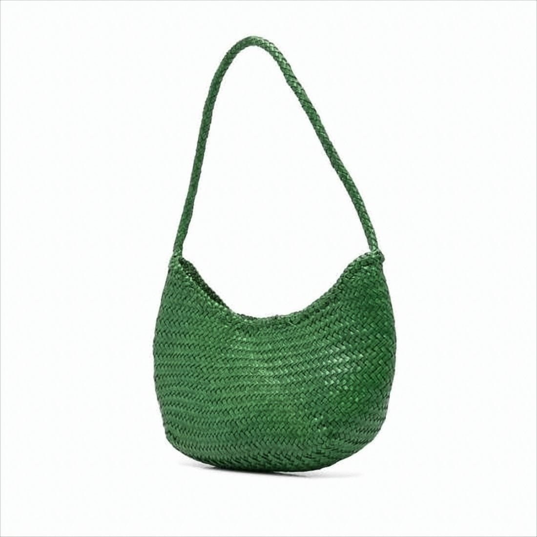 Dragon Diffusion Woven Buffalo Leather Mini Handbag In Green