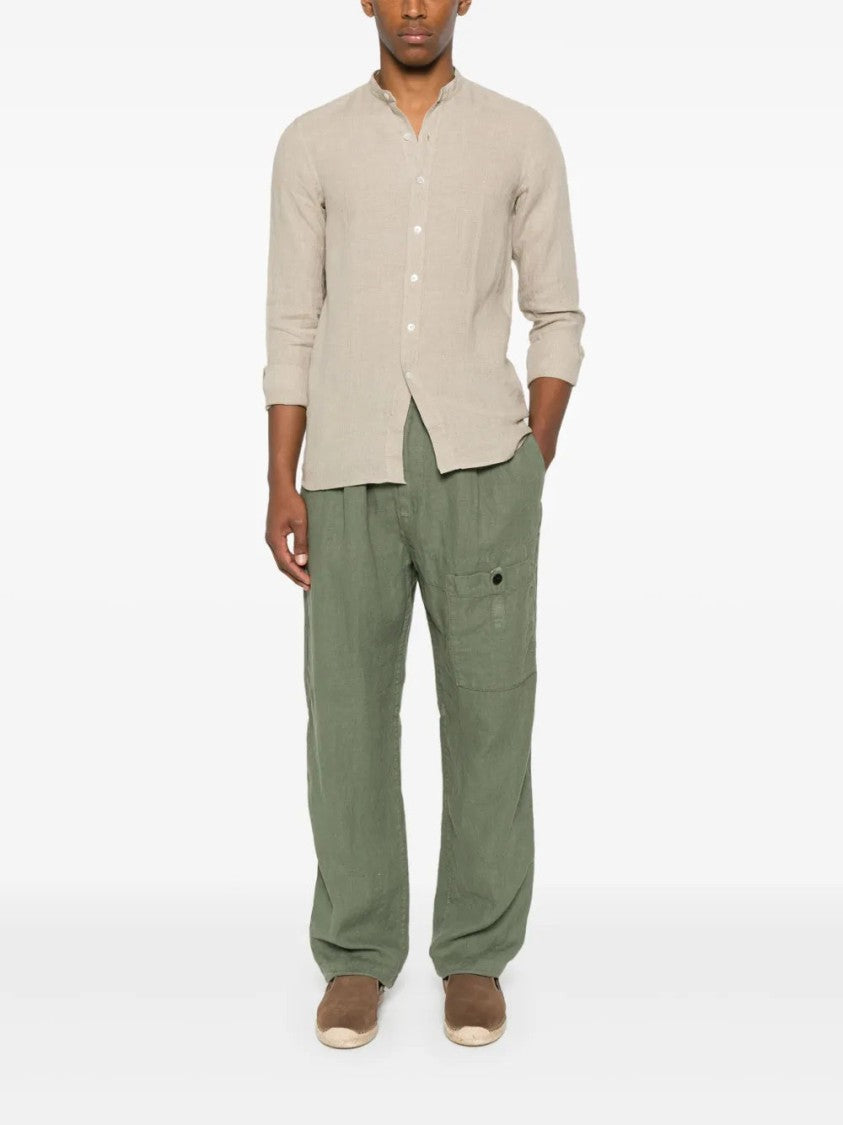 C.P. Company Relaxed Fit Green Linen Trousers
