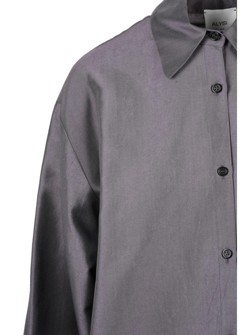 Alysi Grey Lyocell-Blend Fluid Shirt