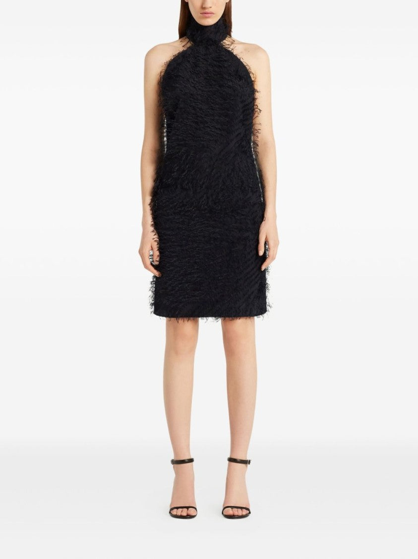 Courrèges Fringed Black Mini Dress