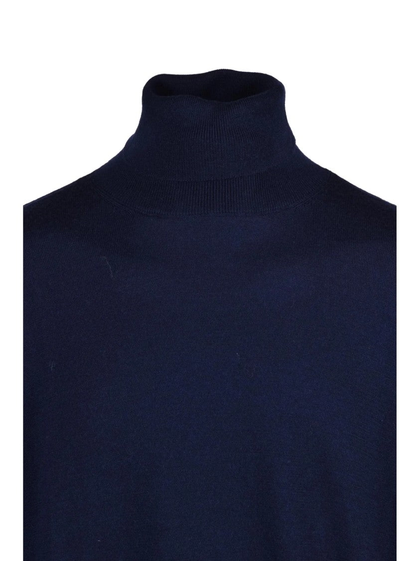 Add Deep Navy Merino Wool Turtleneck Sweater