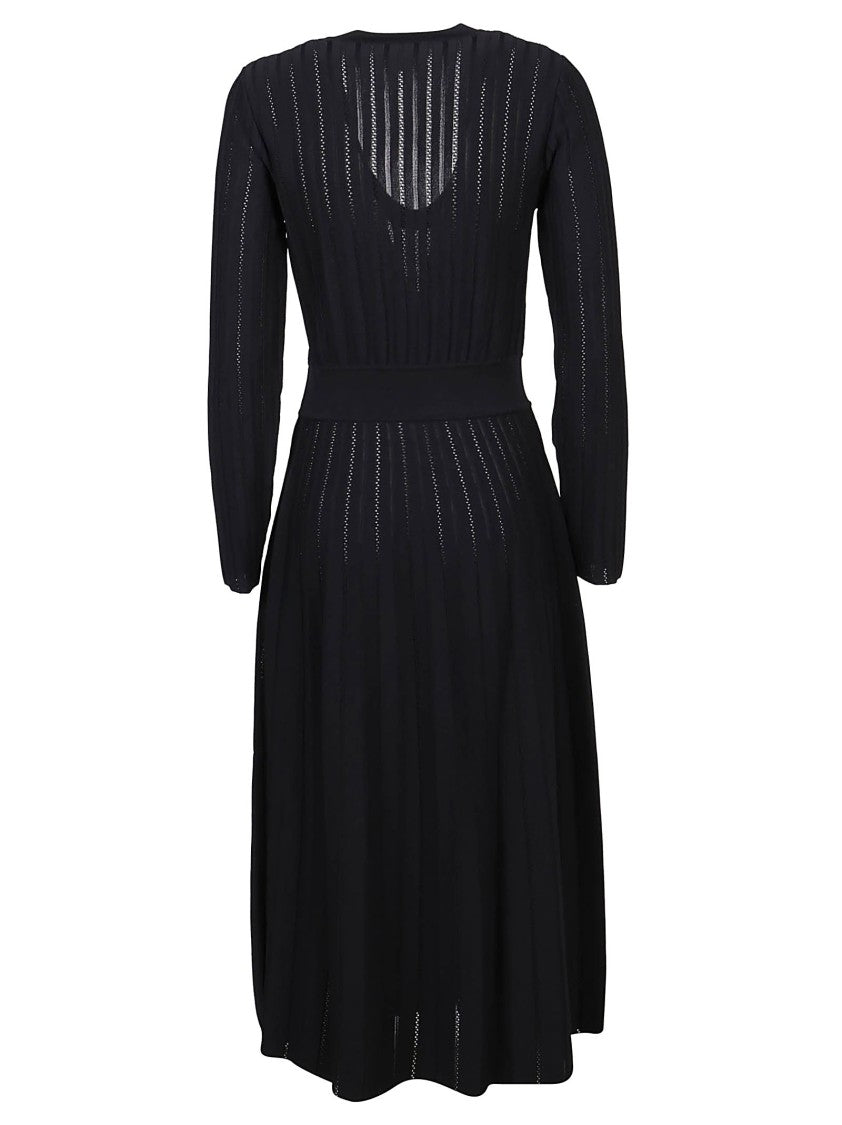 Casasola Pointelle Low Neck Viscose Midi Dress