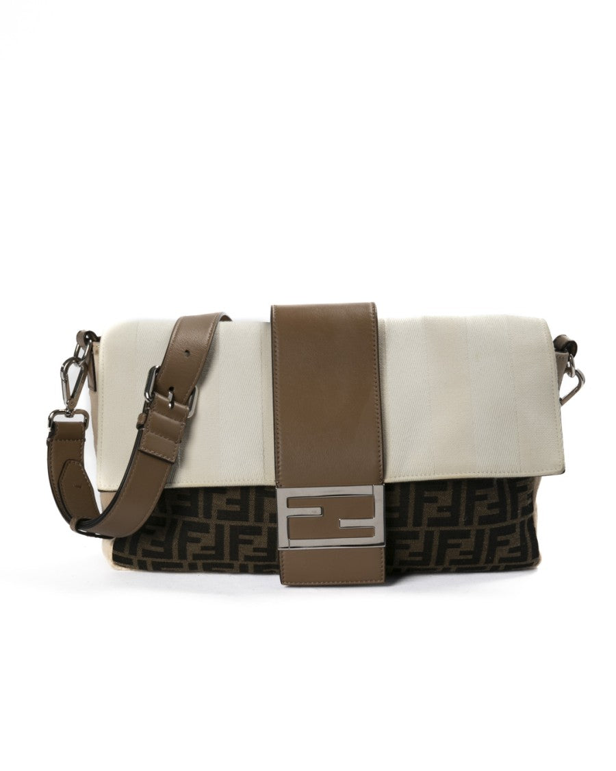 Fendi Large Baguette Shoulder Bag With Ff Logomania Design