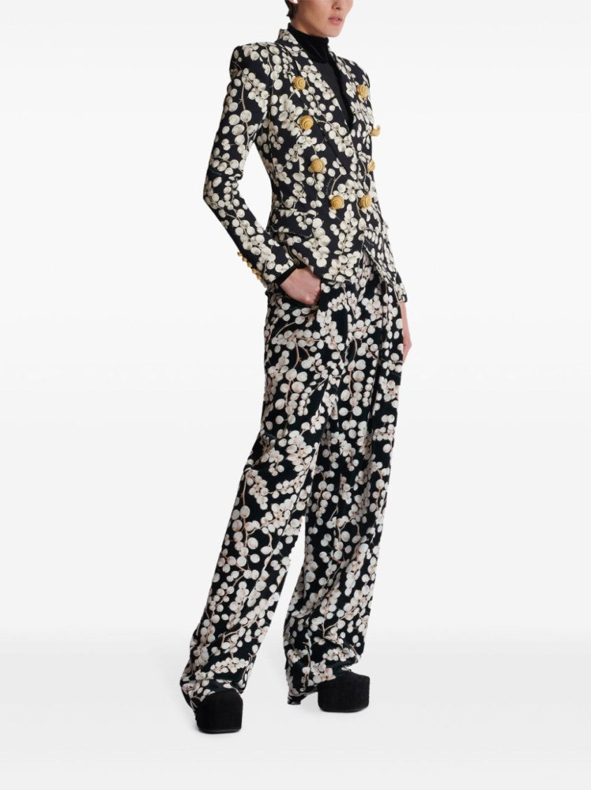 Balmain Graphic Print Double-Breasted Jacket