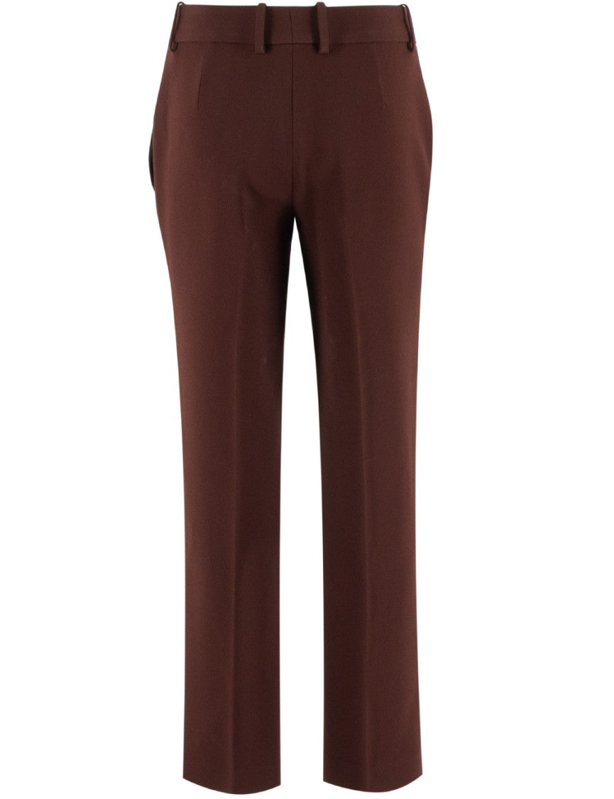 Ermanno Scervino Deep Mahogany Tailored Trousers With Subtle Detailing