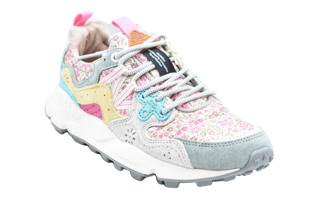 Flower Mountain Floral Patterned Sage Pink Low-Top Sneakers