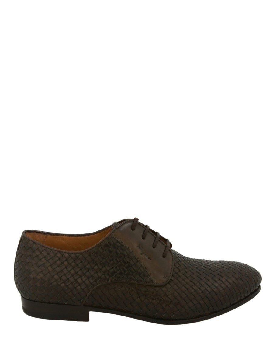 Ferragamo Cooper Woven Leather Dress Shoes