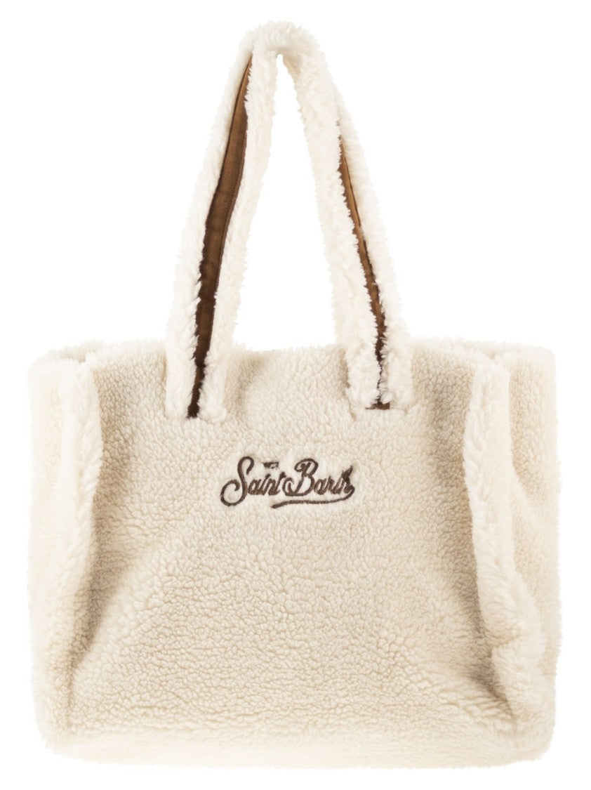 Mc2 Saint Barth Colette Teddy - Sherpa Handbag With Logo