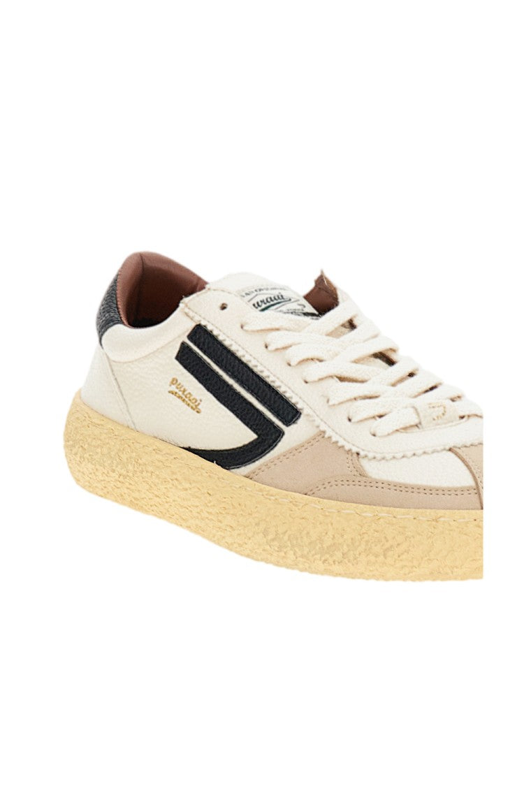 Puraai White 1.01 Vintage Vegan Leather Sneakers