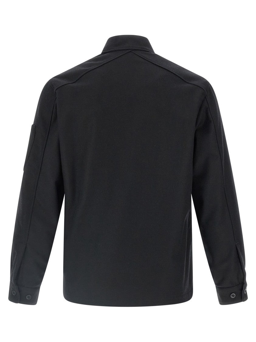 C.P. Company Unlined Wool Overshirt With Classic Shirt Collar