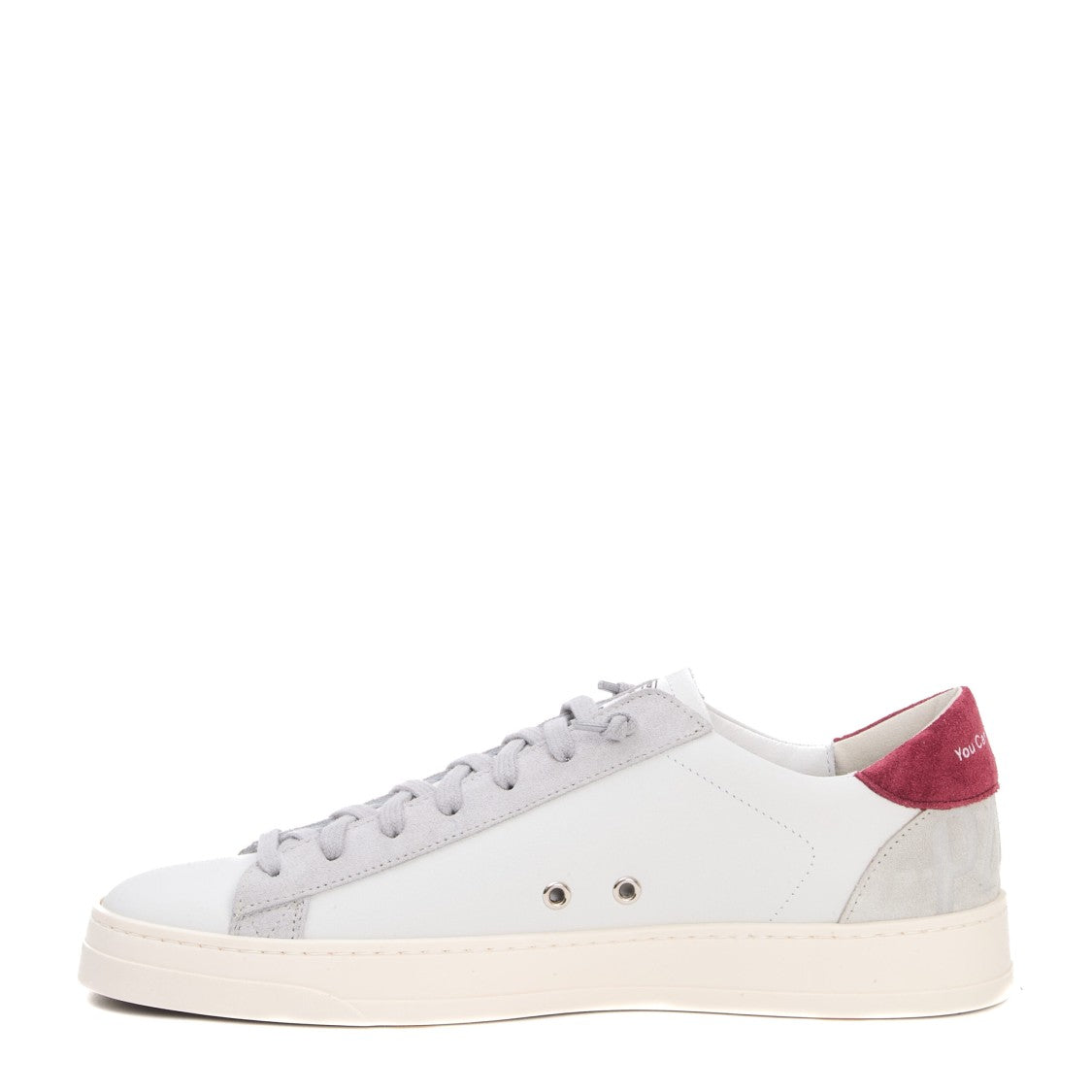 P448 White Leather And Bordeaux Suede Sneakers