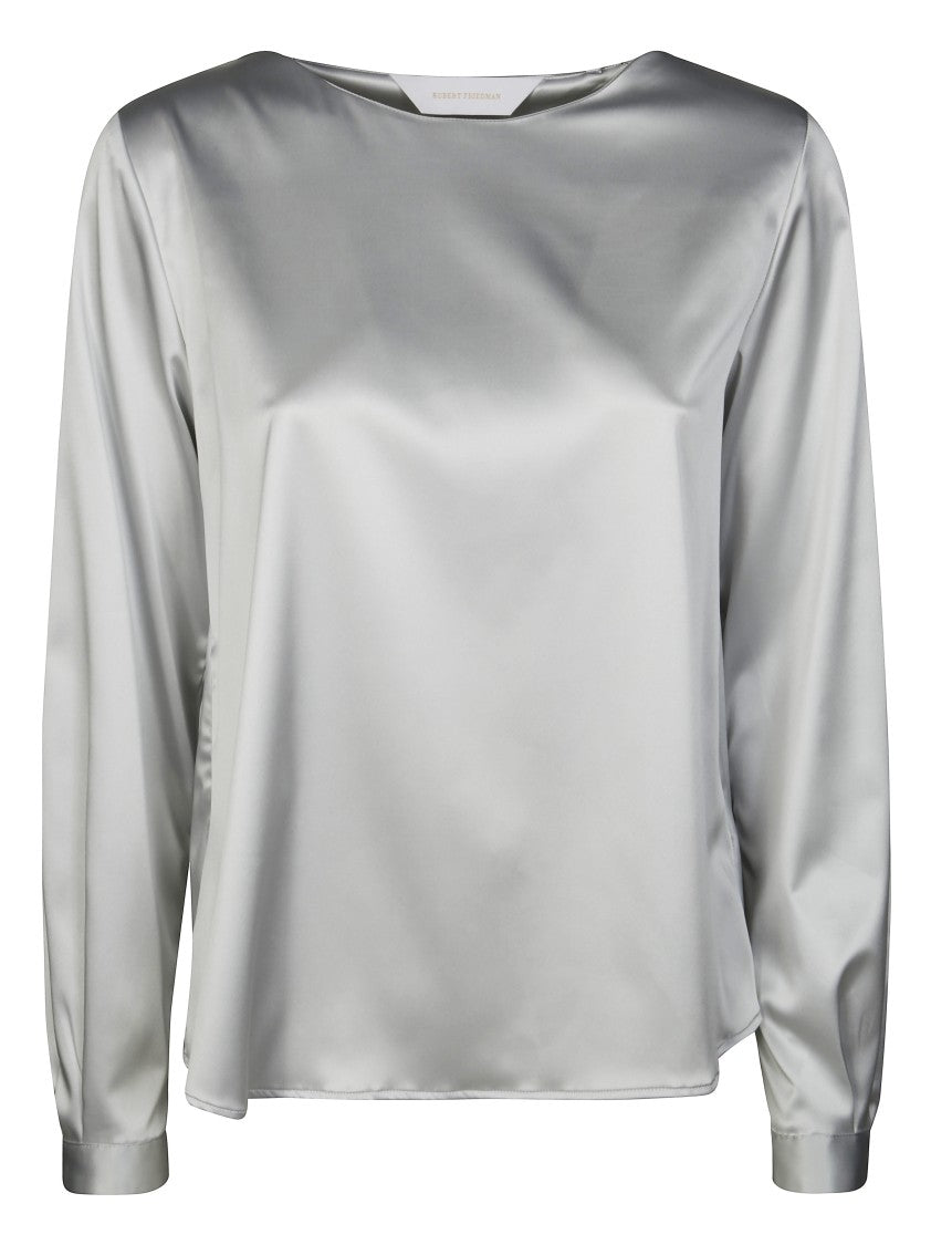 Friedman Satin Blouse With Lustrous Finish