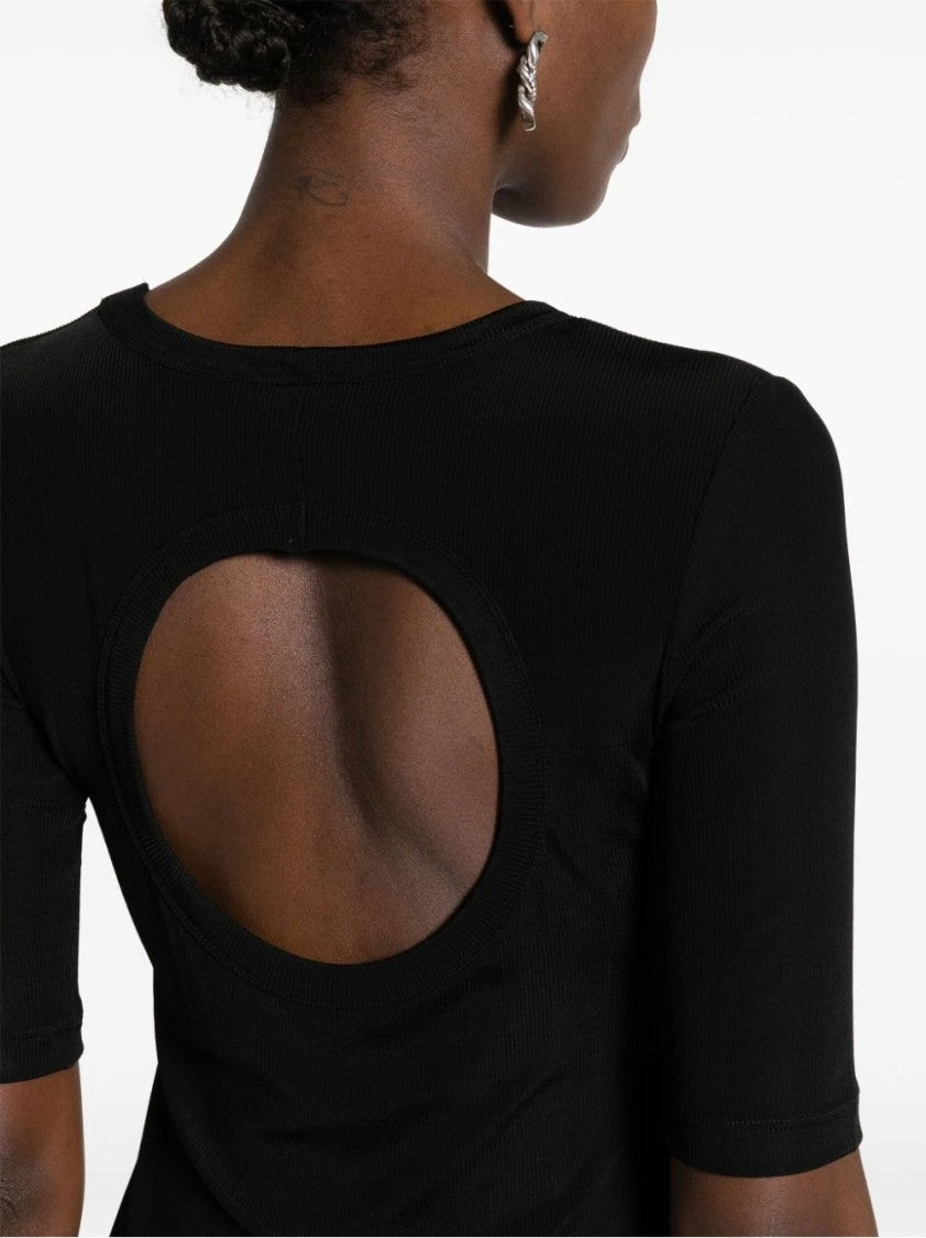 Fabiana Filippi Black Jersey Viscose Blend T-Shirt