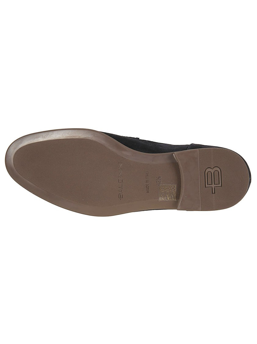 Baldinini Black Suede Textured Loafers