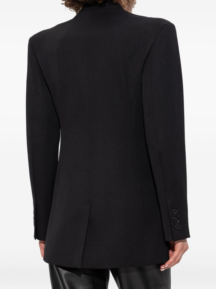The Attico Structured Tailored Black Jacket With Sharp Shoulders