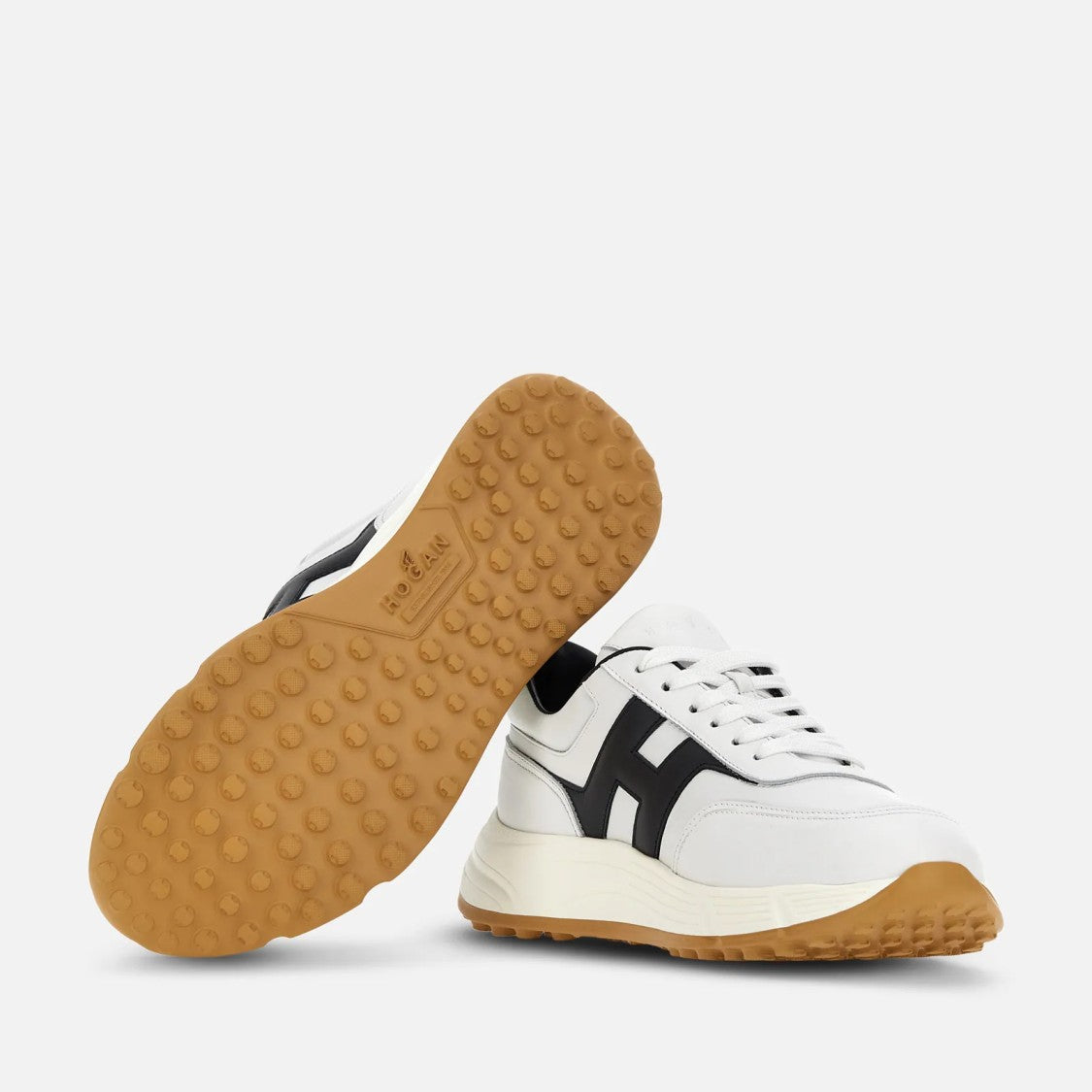 Hogan Hyperlight Allacciato H Sneakers In White Blue