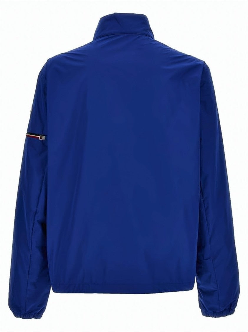Moncler Stand Collar Blue Polyester Moncler Jacket