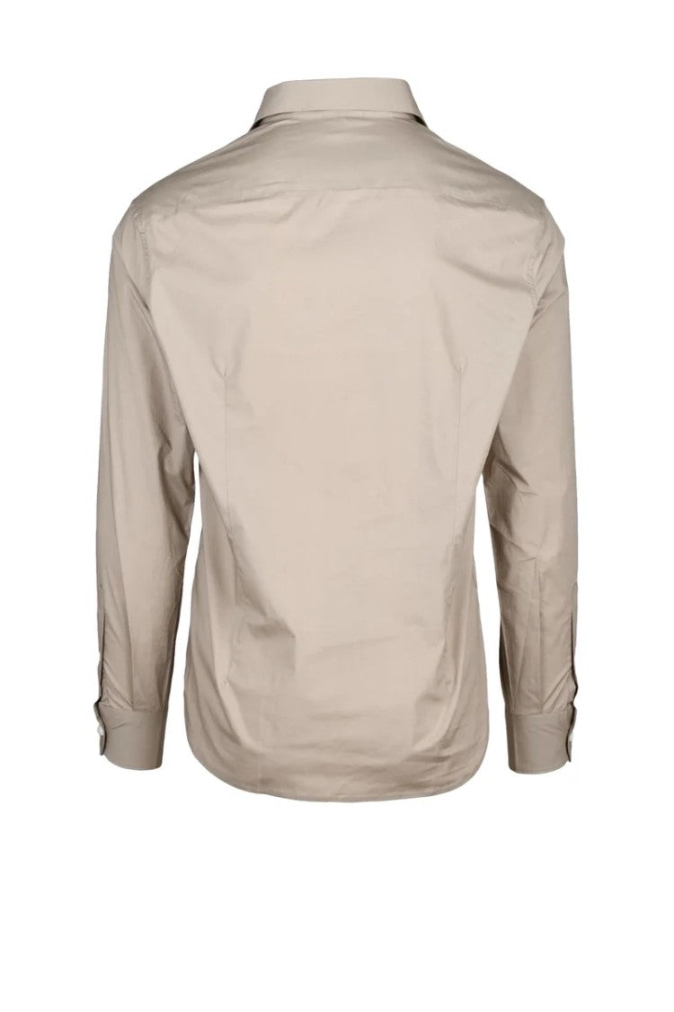 Emporio Armani Beige Regular Fit Cotton Elastane Shirt