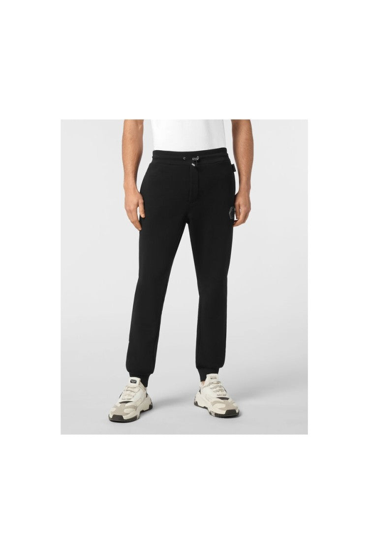 Philipp Plein Tailored Fit Trousers In Black Cotton-Elastan Blend